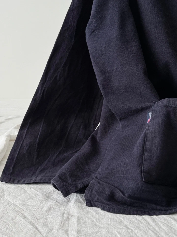 1990s Vintage England 'Yarmo' Fisherman Navy Smock Work Jacket - Image 3 of 4