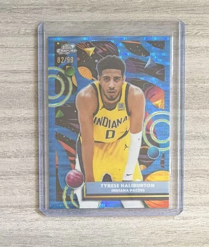 2026 Topps Chrome Cosmic Blue Pulsar #90 Tyrese Haliburton /99 Pacers
