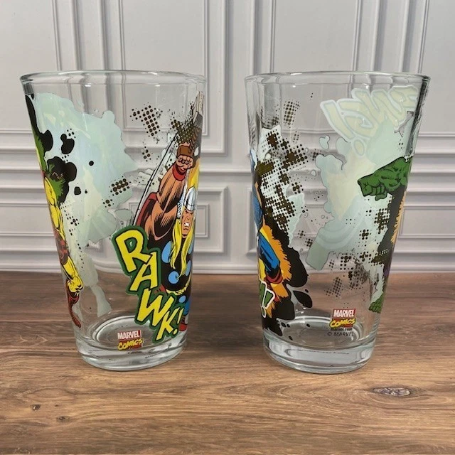 Набор из 2 пинтовых стаканов Marvel Comics Thor Hulk Iron Man Captain America - Изображение 3 из 4