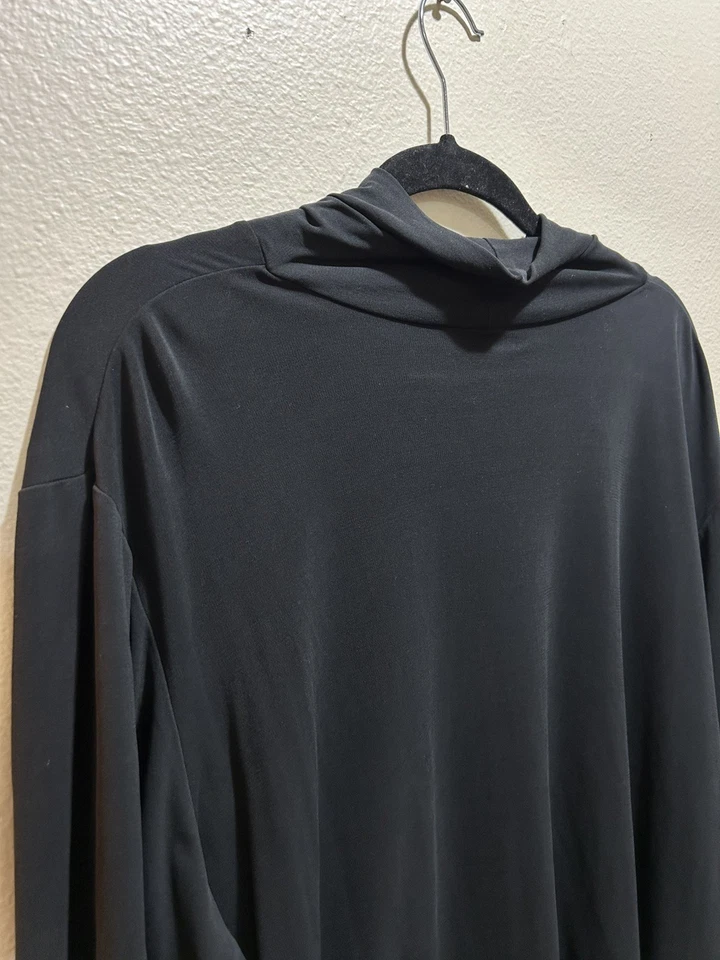Eileen Fisher Womens 2X Black 100% Silk Turtleneck Long Sleeve Top Baselayer - Image 3 of 4