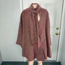 Vintage Avoca Handweavers Shawl Jacket Women's Wool Irish Knit Tie DD11