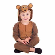 Costume orsacchiotto bambino bambini ragazzi ragazze carino marrone con cappuccio tutto in uno vestito