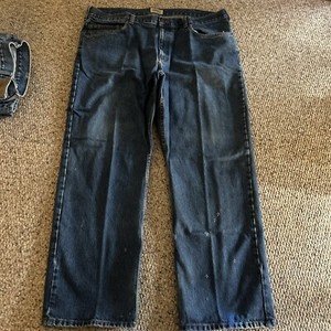 Schmidt Workwear jeans 42x32 Work Pants Blue  Med Wash 5 Pocket GUC