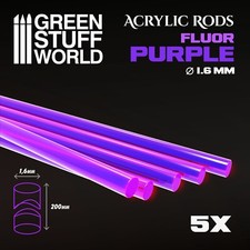 Acrylic Rods - Round 1.6 mm Fluor PURPLE -Flying Stem Small Flyers