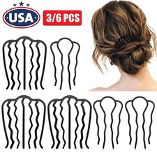 6  Hair Side Comb Set Vintage Hair Fork Clip U Shape French Twist Hair Pin Hair