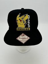 Pikachu 025 Pokemon 2016 Nintendo Hat Black Yellow Flat Bill Snapback Gamefreak