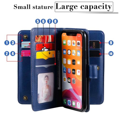 10 Card Holder Wallet Leather Case Cover For iPhone 11 Pro Max XS XR 6s 7 8 SE 2 - Picture 3 of 43