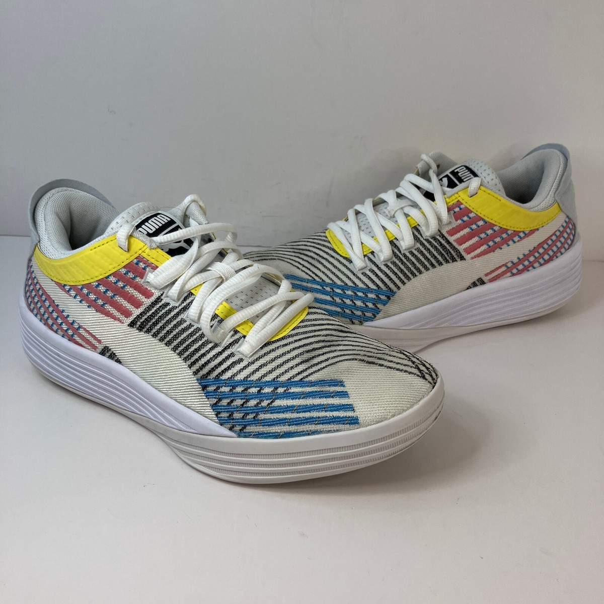 Puma Clyde All-Pro White Blue Atoll Sneakers Men's Size 7.5 194039-01 | eBay