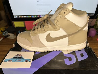 Authentic! Vintage Nike Dunk High Pro SB White Khaki size 2006 Vnds 