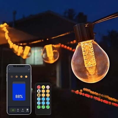 Smart 25 Lamp BLE LED Clear G40 Warm White Extended Length Lights 120VAC Adapter
