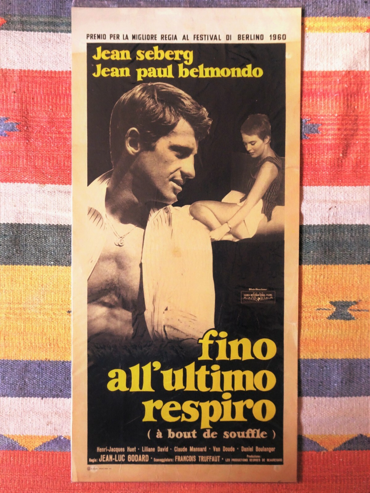 Locandina originale film Fino all'ultimo respiro (1960) - Regia di Jean-Luc Godard