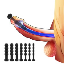 Flexible Urethral Silicone Penis Plug Urethra Stretching Dilator Expander Tool