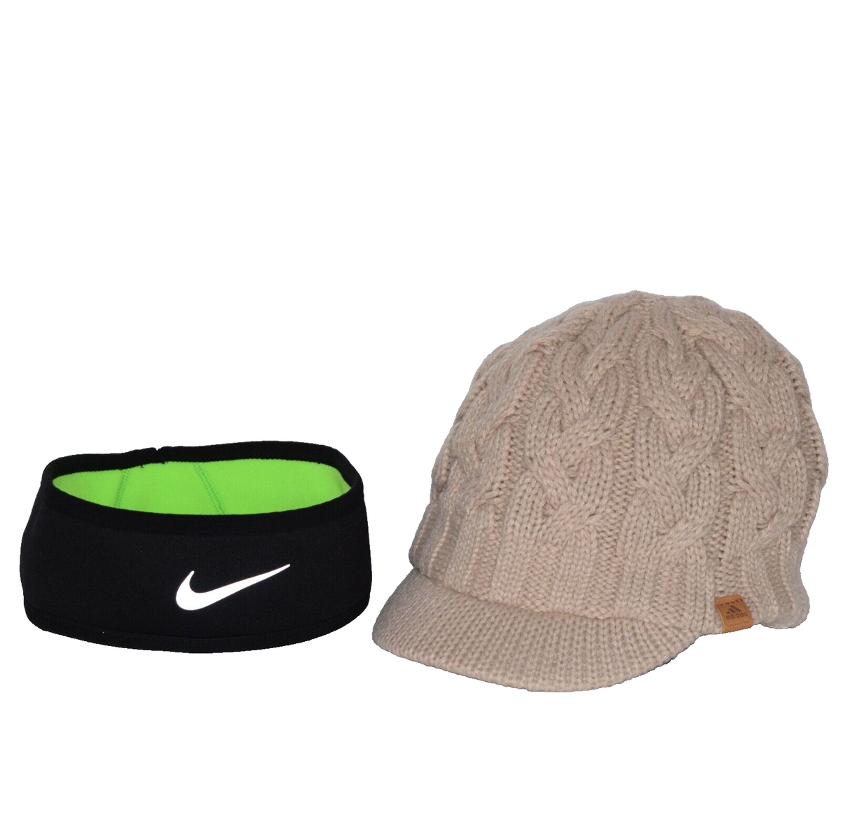 Lot Of Adidas Cable Knit Beanie Visor Hat/Nike Therma Fit