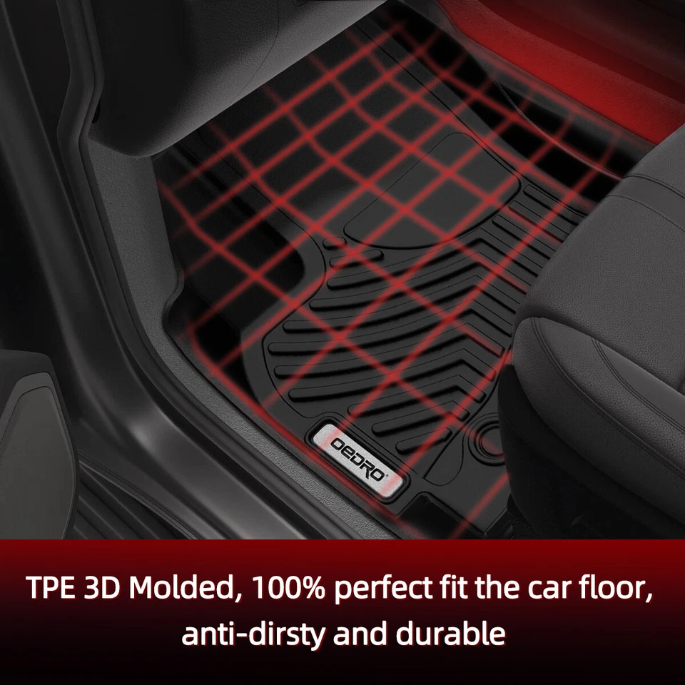 OEDRO Floor Mats Liners for 2014-2019 Toyota Corolla Sedan TPE All-Weather Black Foto 3 de 4