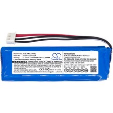 6000mAh Battery For JBL Charge 3,Charge 3 Stealth Edition , P/N: JBL GSP1029102A
