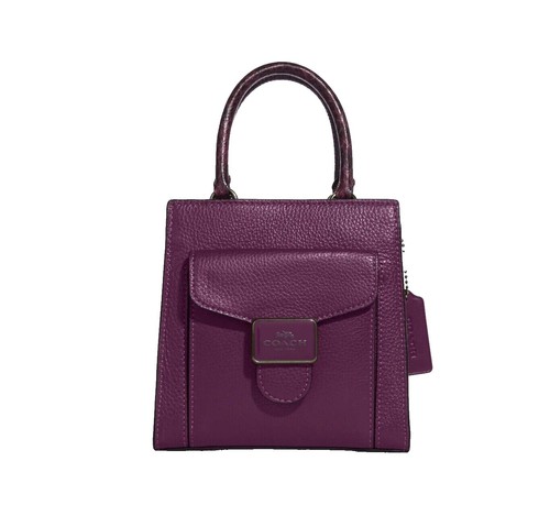 Coach Mini Boston Bag Soho 6726 Tan Suede Leather Buckle Flap Y2K