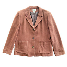 Vintage LL Bean Womens Wool Blazer Size 18 Burnt Orange Office Made in USA 90s