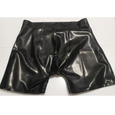 Latex Panties Handmade Rubber Shorts Black with Trim Underwear for Men Wear BDSM