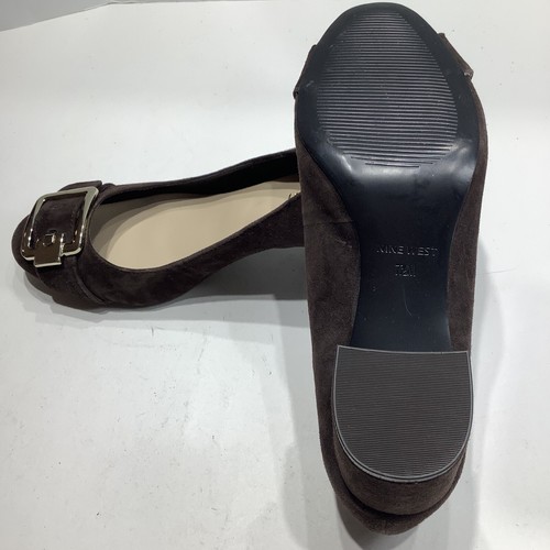 NINE WEST FARINAO BROWN SUEDE LEATHER BLOCK HEEL SIZE 7.5M, New No Box. - Picture 7 of 7