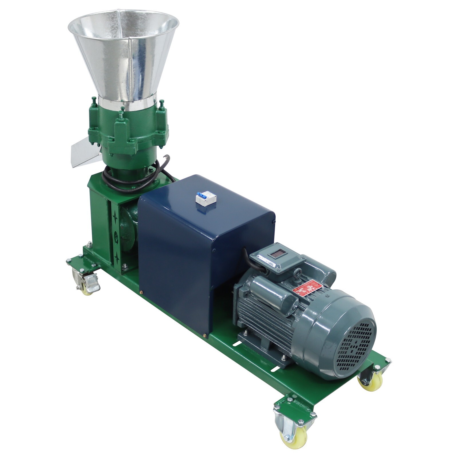 4-roller Head 8mm Plate Animal Feed Pellet Mill Machine 220V 4.5KW 150-200kg/h