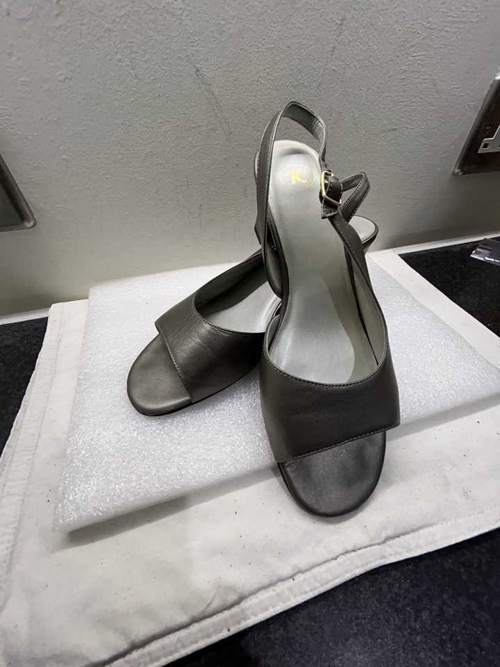 K Ladies ShoesUK 5.5 Euro 37UsedPewter Colour Leather eBay