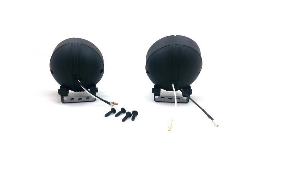 Universal 101mm Round LED Fog Lights – Clear Lens, Black Housing, 12V H3 Bulbs (E-Marked Pair)