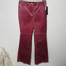 vintage suede leather pink pants flared 90s Y2K 34  Waist Large 10/12 