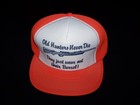 "Old Hunters Never Die" Snapback Vintage Hat Mesh Back orange Cap 1980s
