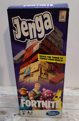 Jenga Game Fortnite  Edition Hasbro  Wooden Block Stacking Tower Game Pre-owned