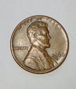 1964 Lincoln D Penny .L, RIM ERROR, good condition