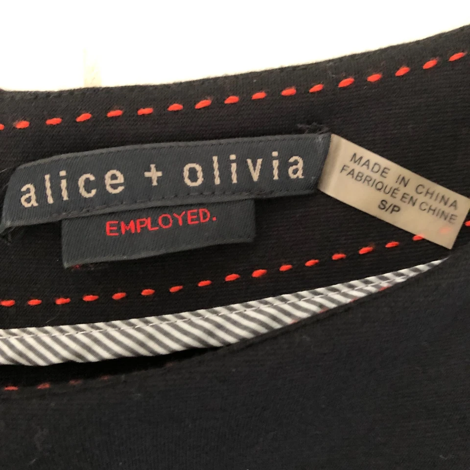 Алиса + Оливия работает женщин черный пеплум верхняя рубашка размер S эластичной блузка - Изображение 4 из 4