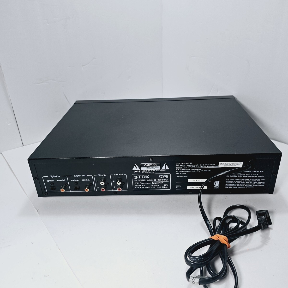 TDK DA-5700 4x Digital Audio CD Recorder Player Copy/Dub Music FOR