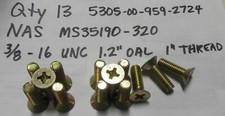 Qty 13 3/8-16 x 1 Mil-Spec Screws 5305-00-959-2724 NAS MS35190-320 Bosch Rexr...
