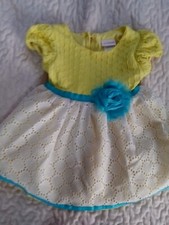 Vintage YoungLand Baby Girl Dress Size 3T . Stunning yellow, aqua/ creme overlay