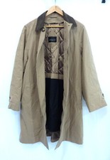 Men's Vintage Aquabury London Classic Trench Rain Coat with Quilted Lining 36R