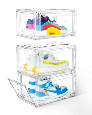 Caja de Zapatos Transparente Apilable de Plástico para Zapatillas Organizador