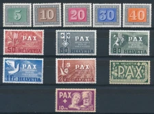 1945 SWITZERLAND - PEACE 12 STAMPS MNH F/2999