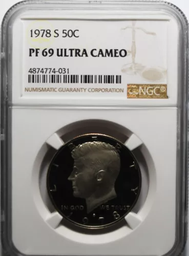 1978 S 50c Kennedy Half Dollar NGC PF69 Ultra Cameo Proof San Francisco