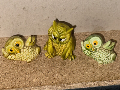 Altfiguren Tierfamilien 70 er Jahre  Eulen - Familie Original Varianten