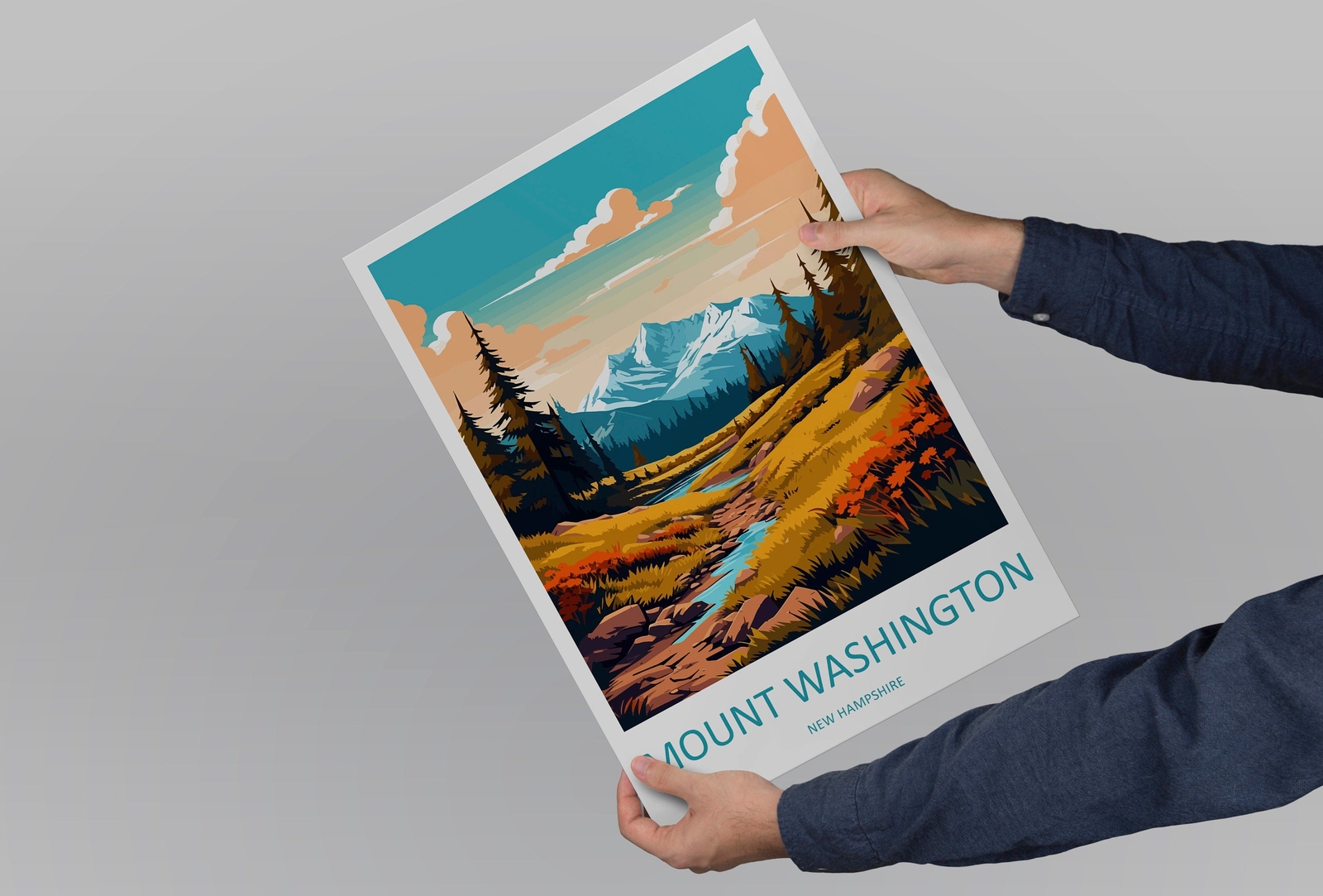 Mount Washington Travel Print Wall Art Mount Washington Wall Hanging Home Décor