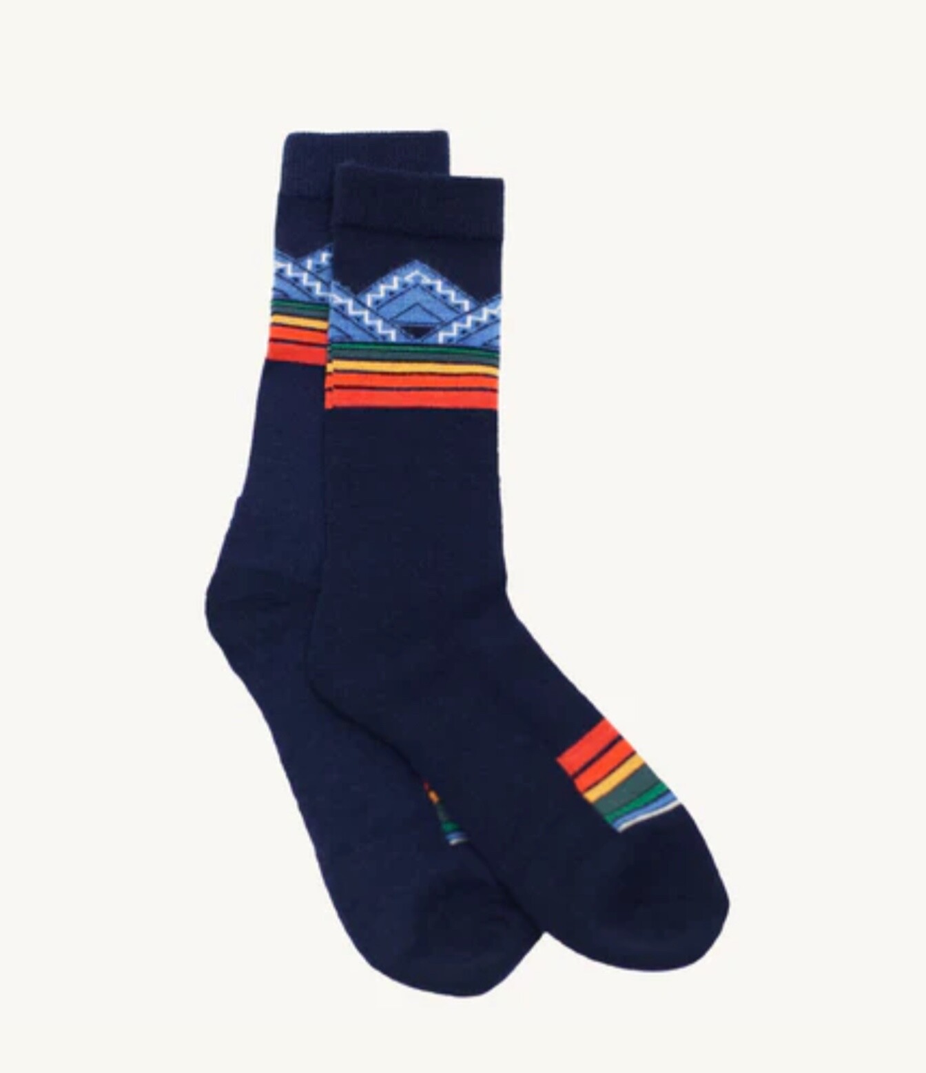 PENDLETON Crew Socks Wool Blend Striped Blue SZ MED M/W UNI Socks New-image