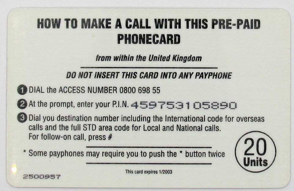 ❤❤Carte Téléphonique Prépayée MARILYN MONROE 20 Units - Phonecard vintage - Photo 2/2