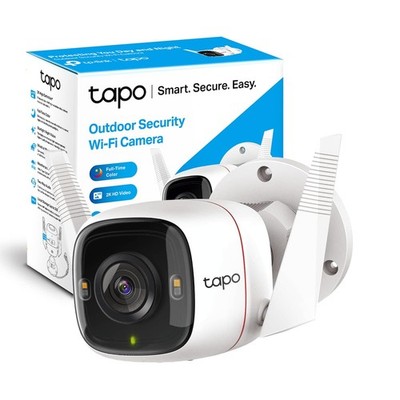 Tapo 2K QHD Security Camera Outdoor Wired, Starlight Sensor for Color White
