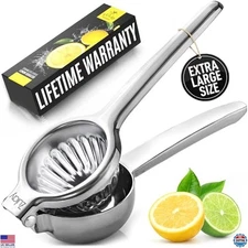 Zulay Extra Large Stainless Steel Lemon Squeezer - Heavy Duty Citrus Juicer