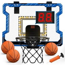 Indoor Mini Basketball Hoop with Scoreboard LED Light Glow in Dark NEW