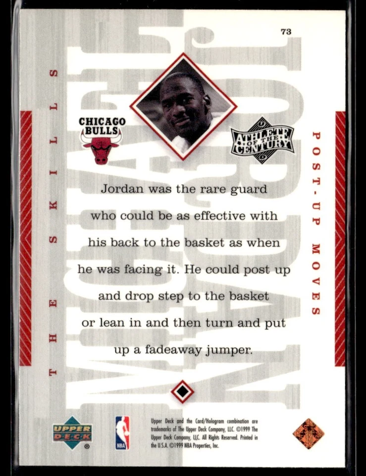 1999 Upper Deck Michael Jordan Athlete of the Century #73 Michael Jordan 0202E - Image 2 of 2