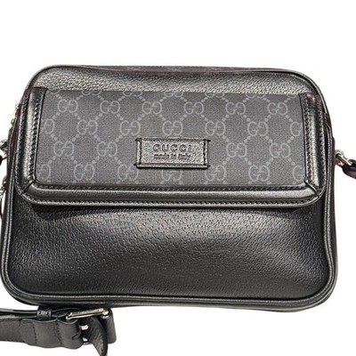 GUCCI 795464 GG Supreme Leather & Canvas Crossbody Bag, ships from