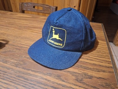 Vintage John Deere Denim Snap Back Hat Cap Blue Yellow Sri Lanka Tractor Farmer