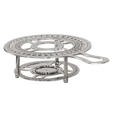 Stövchen Messing Teewärmer Kaffeewärmer Wärmer silber Antik-Stil - 24cm