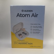 Audien Atom Air OTC Rechargeable Hearing Aids 1 Pair New Factory Sealed